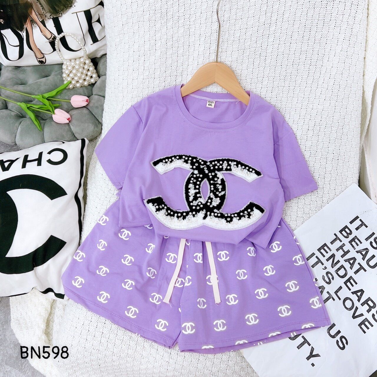 Set áo váy xinh dễ thương cho bé gái 10-23kg