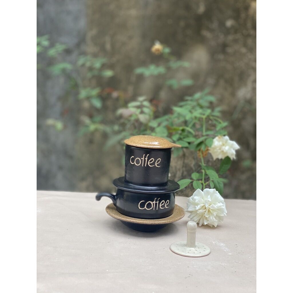 Bộ phin pha cà phê Phin sứ pha cafe cao cấp Bát Tràng 5 chi tiết