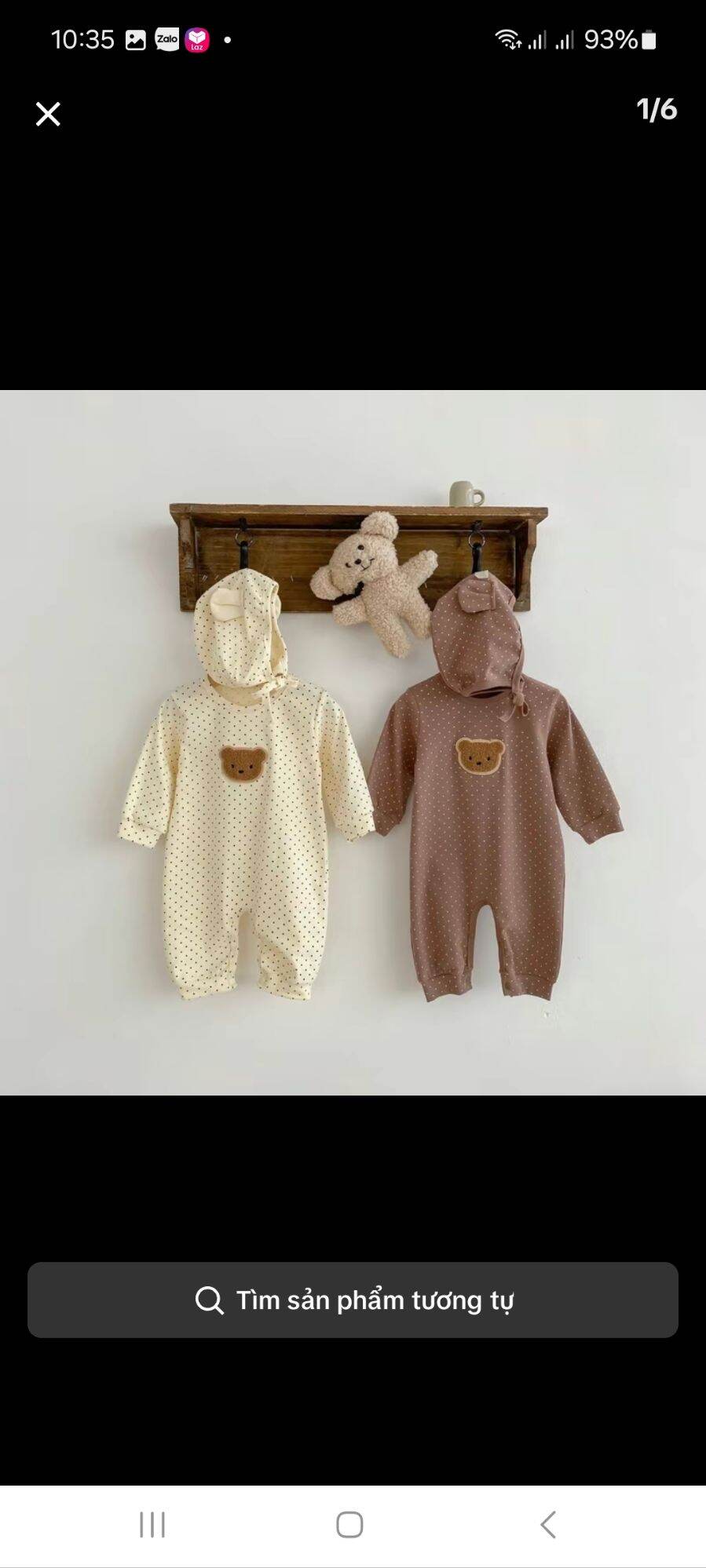 Bộ bodysuit tặng mũ cho bé