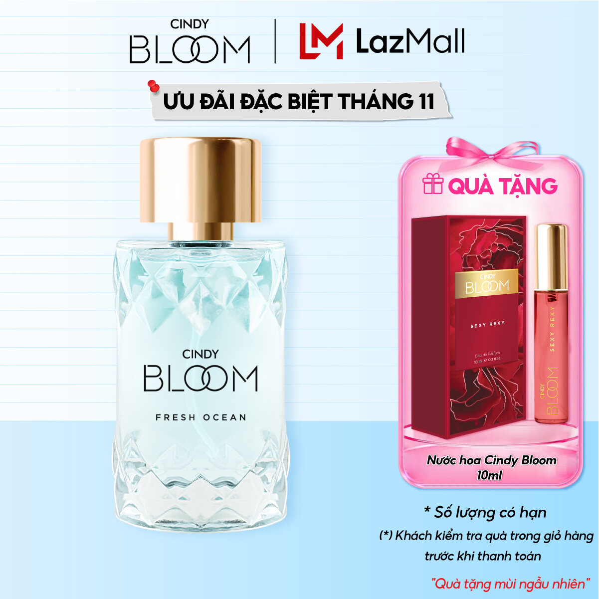 Nước Hoa Nữ Cindy Bloom Fresh Ocean Hương Năng Động Trẻ Trung 50ml