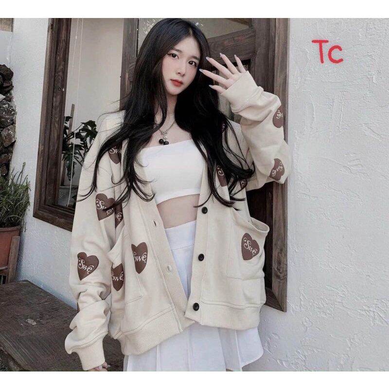 Áo khoác cardigan kẻ trám