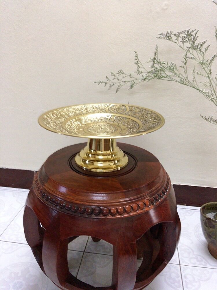 Mâm ngũ quả mâm bồng bằng đồng nguyên chất 30cm năng 1,8kg