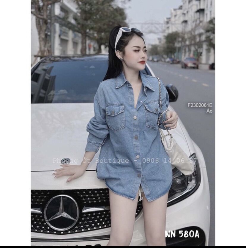 Áo sơ mi jeans tay dài loang màu cá tính viens store