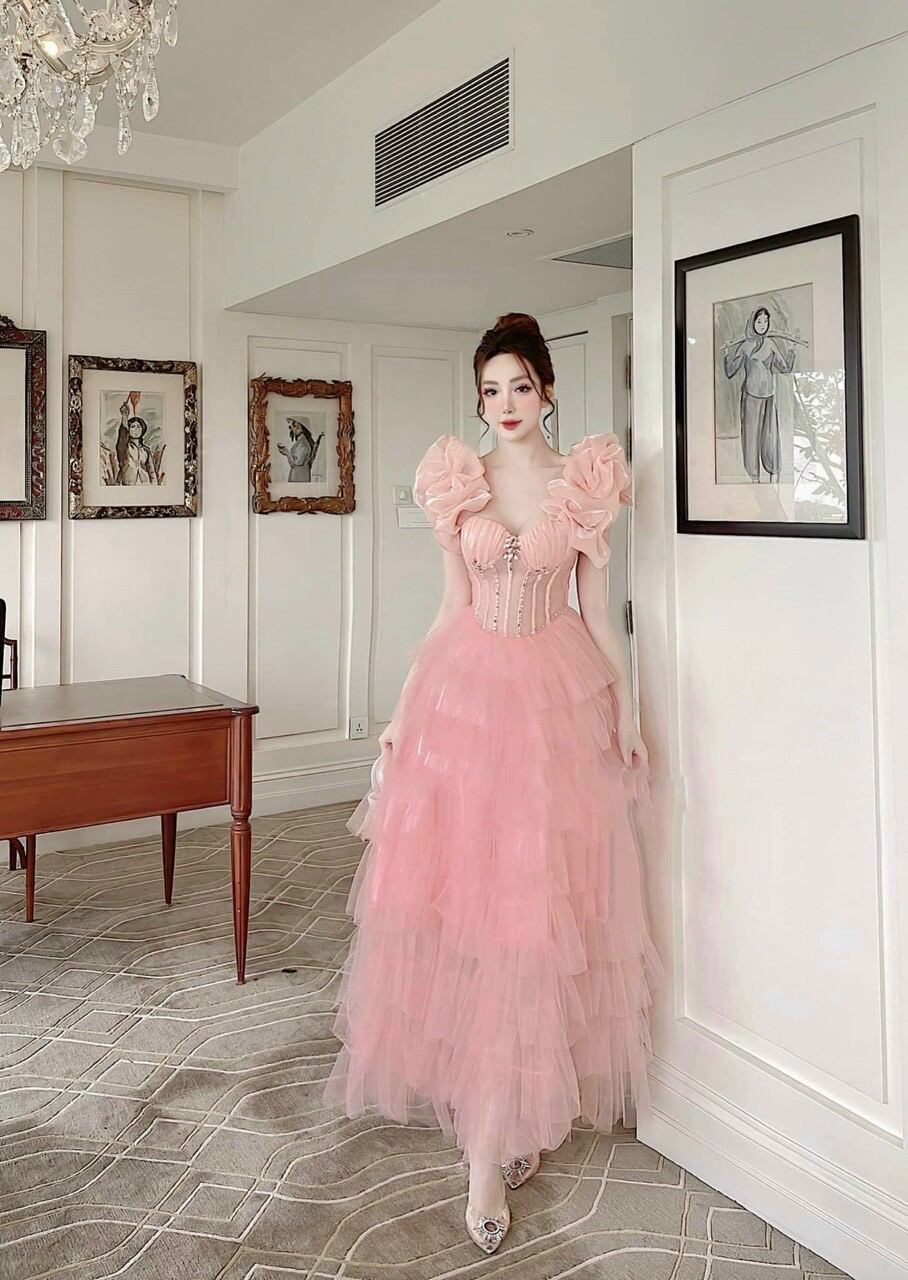 ĐẦM MAXI BÈO TAY ĐÍNH ĐÁ