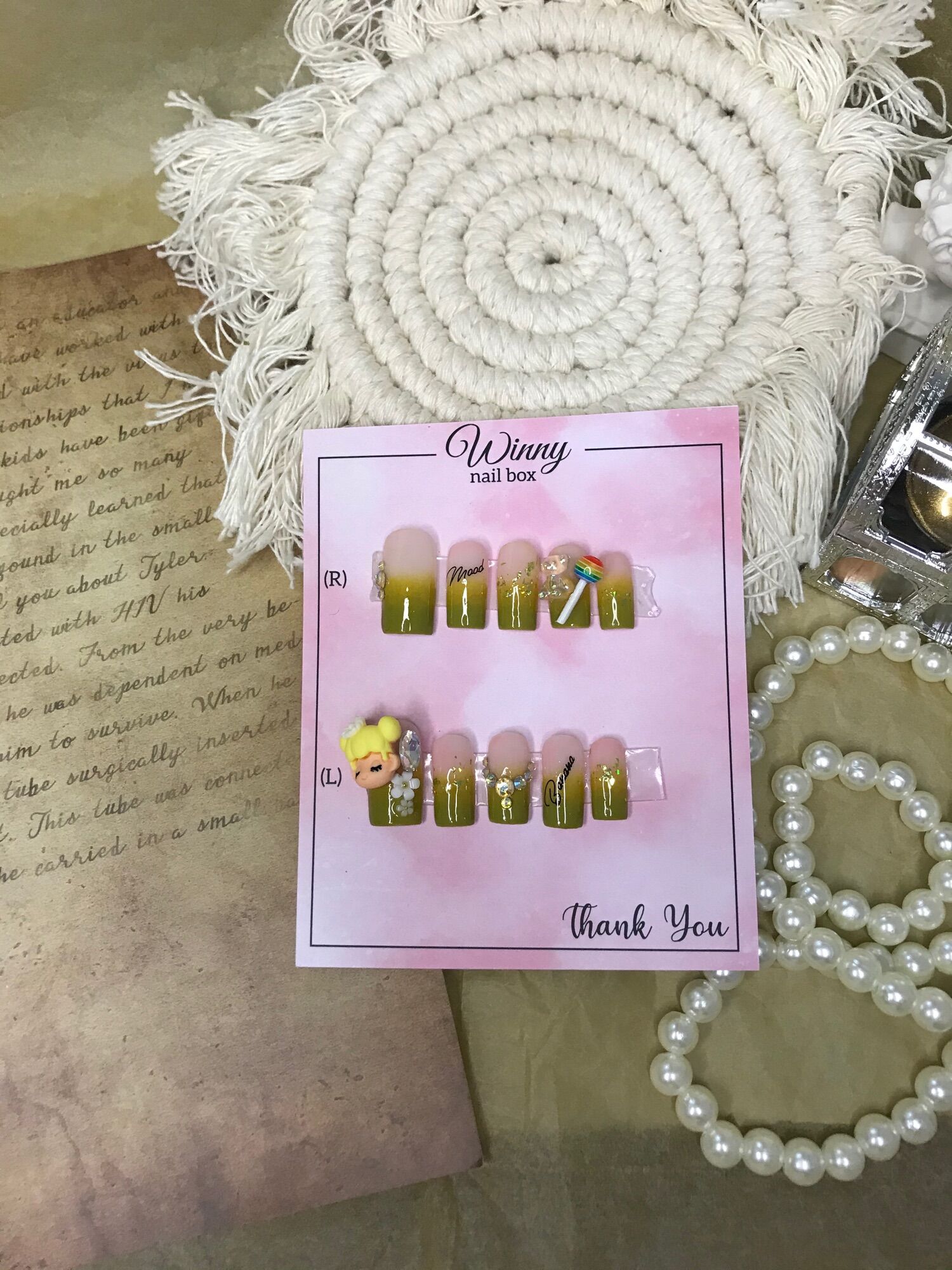 Nailbox móng up móng giả xanh lá mạ