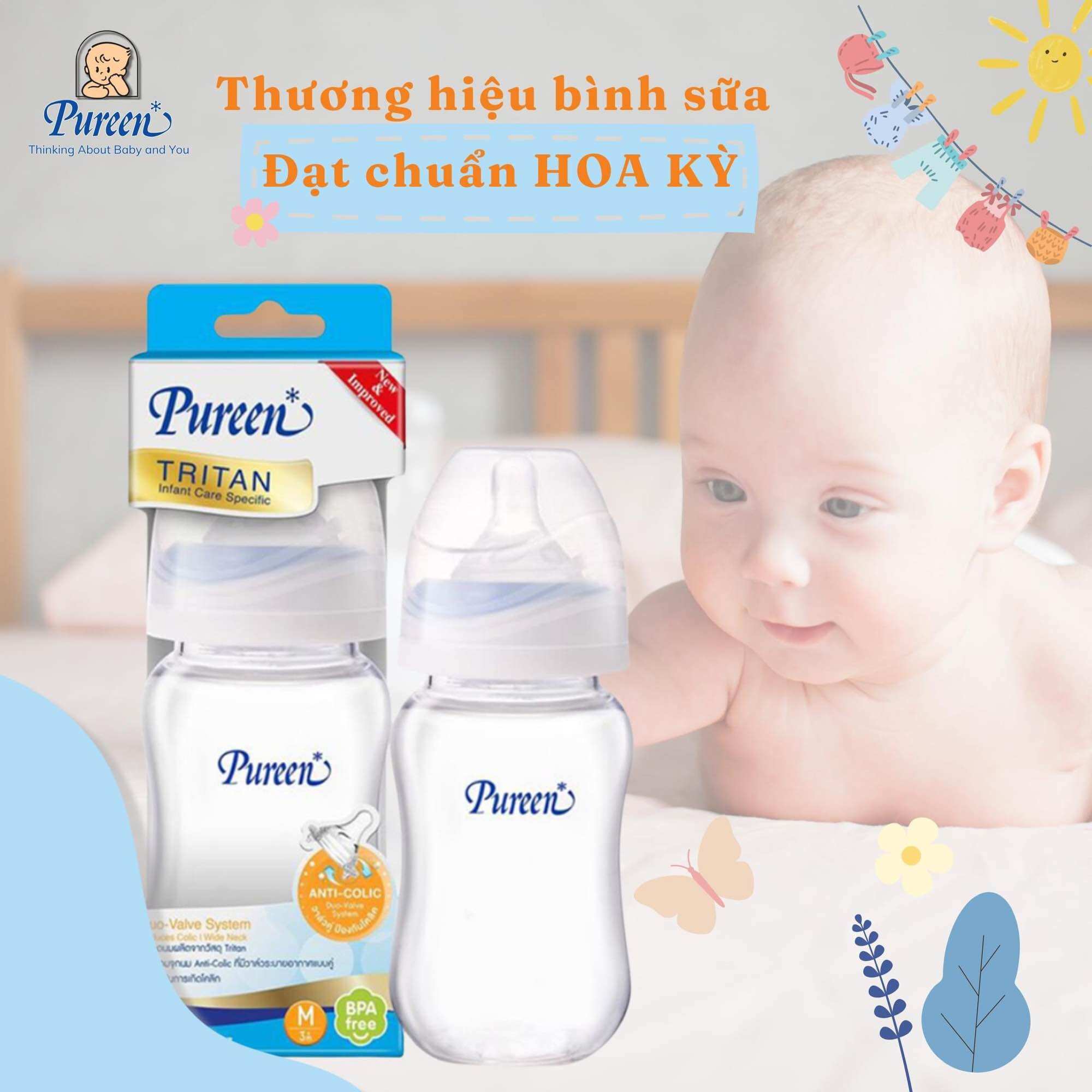 BÌNH SỮA CỔ RỘNG PUREEN 120ML