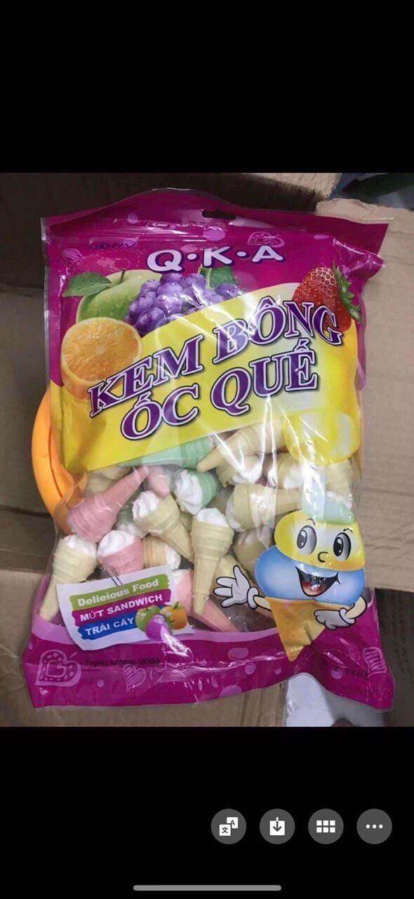 Kẹo kem bông ốc quế giòn ngon