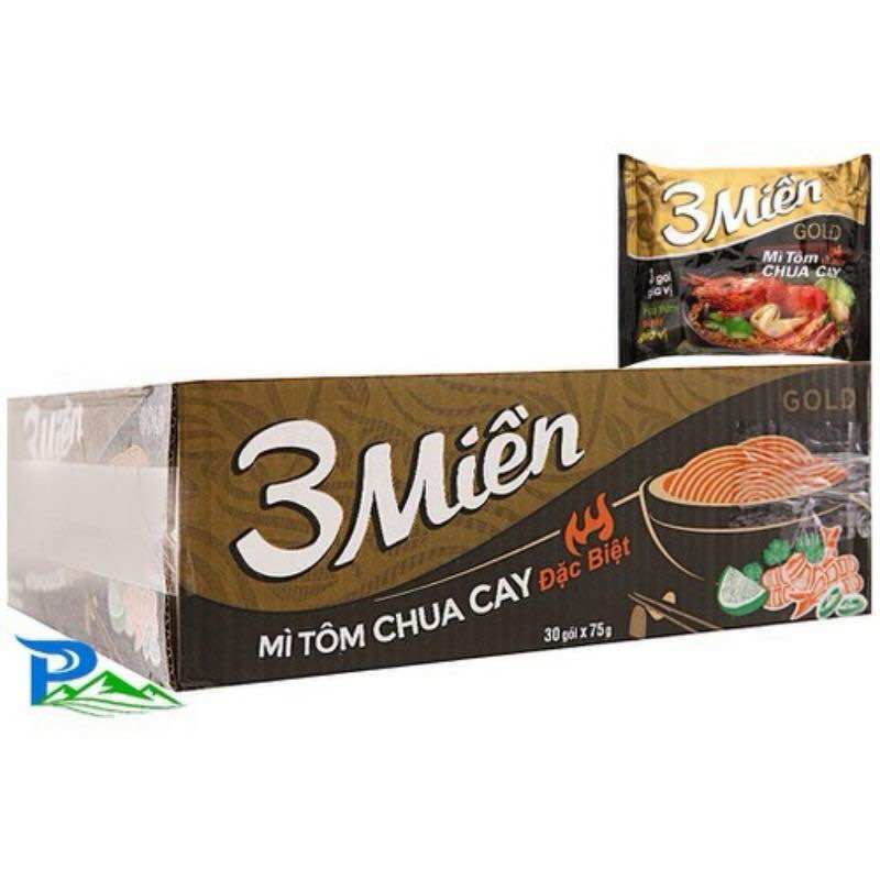 Thùng 30 gói x 75g Mì Tôm 3 Miền