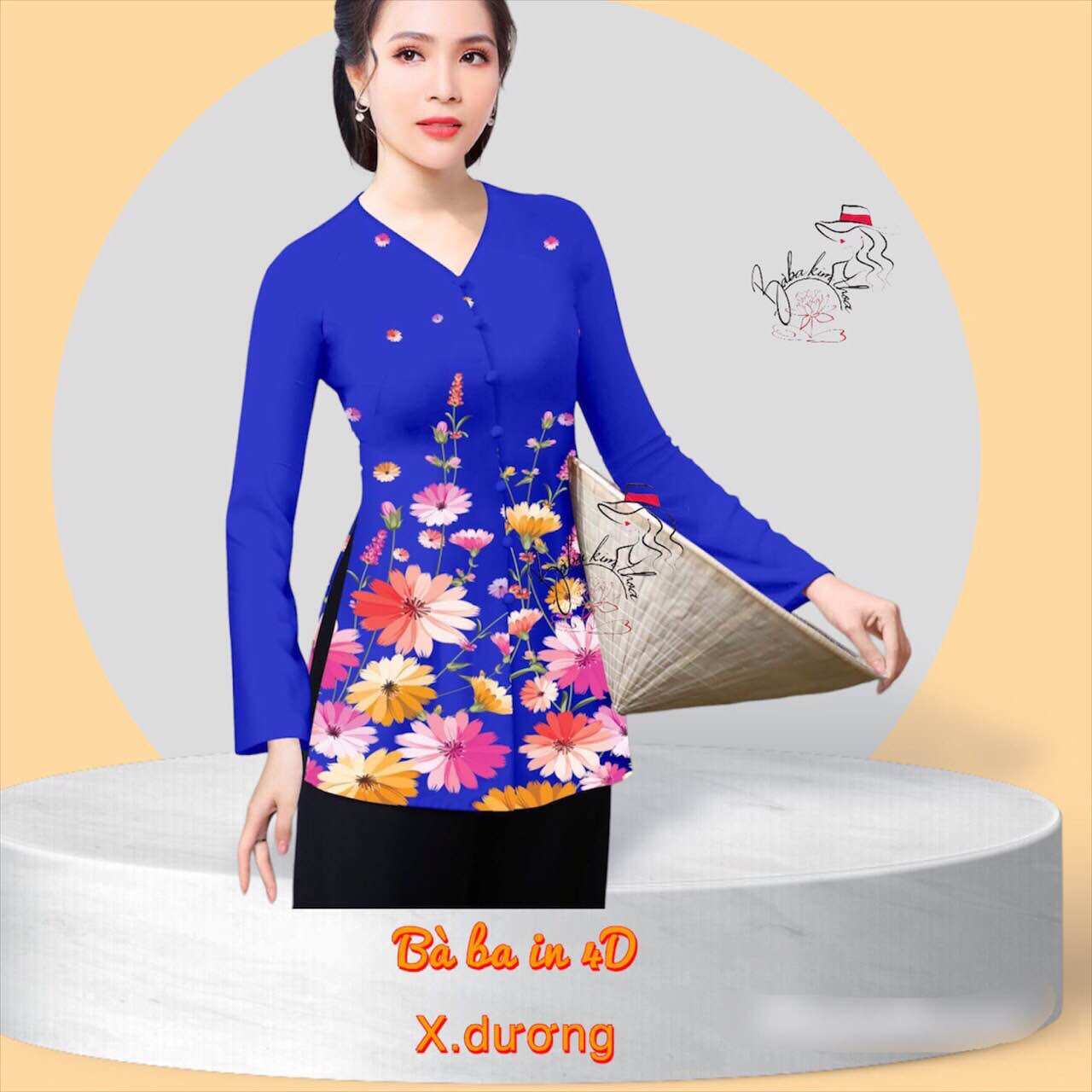 Áo bà ba nữ may sẵn in 4D-không kèm quần