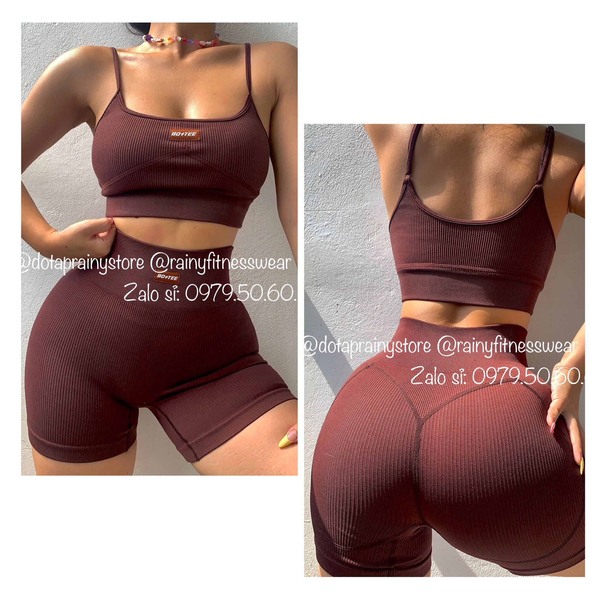 Bộ đồ tập gym, yoga BoTee All For You Ribbed Short
