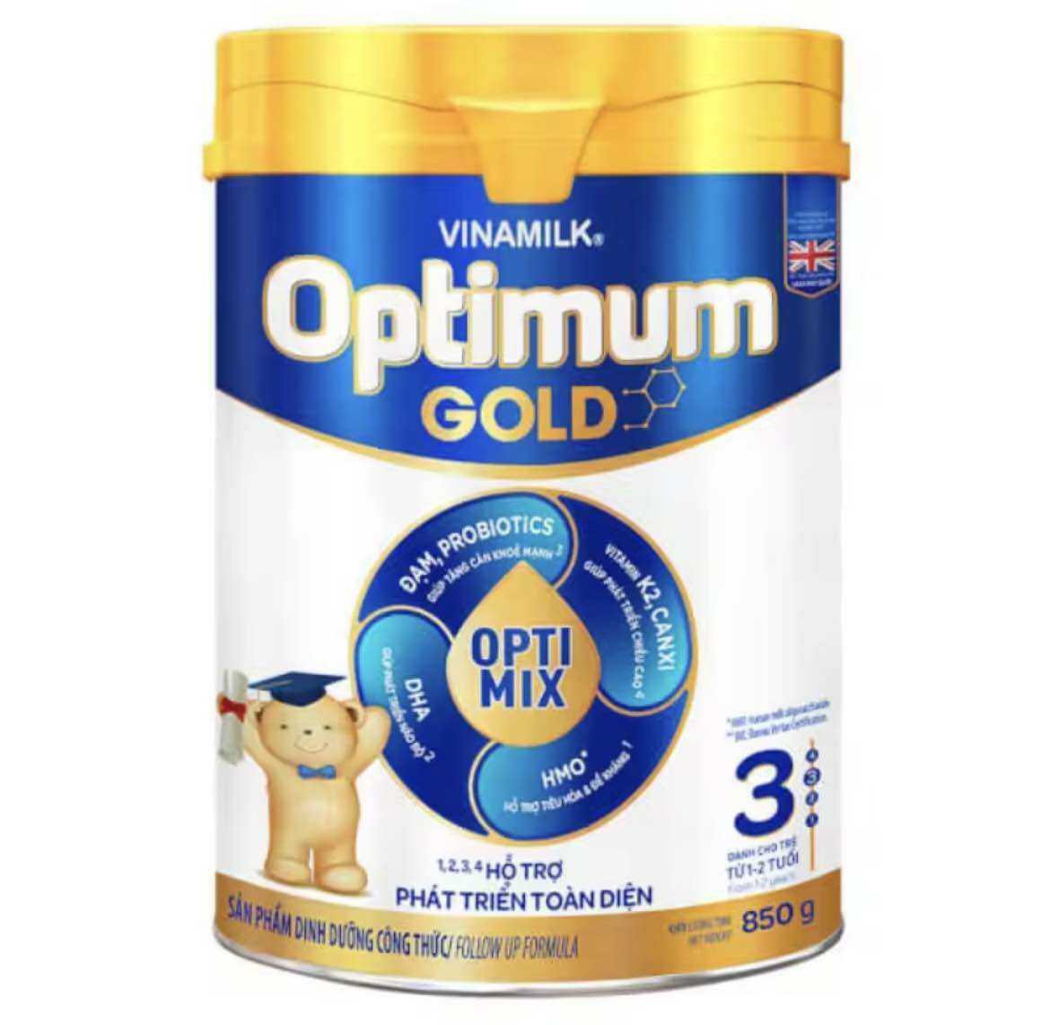 Sữa Bột Optimum Gold 3 Lon 850g Date 5 24 - Mẫu mới optimix