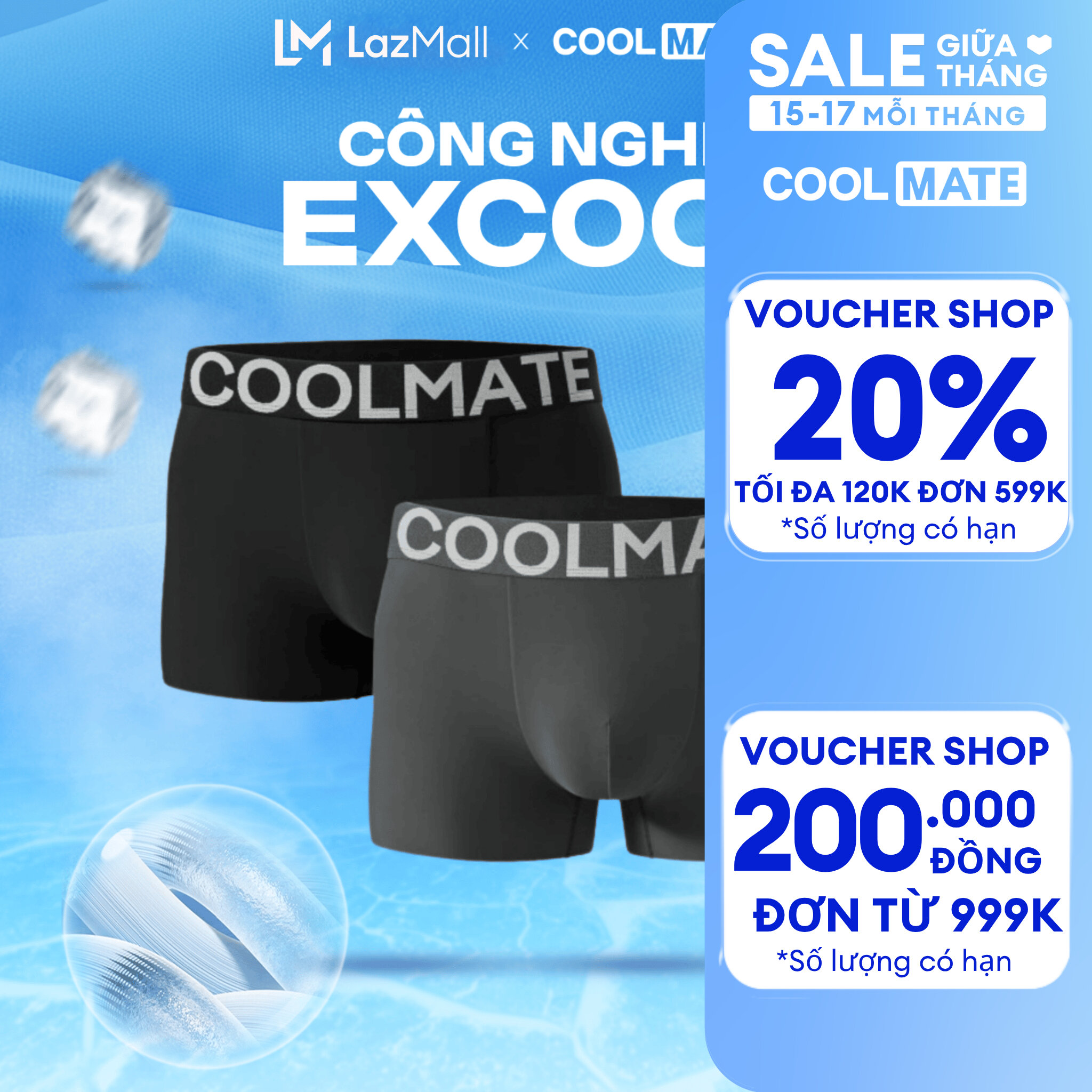Combo 2 quần Lót Nam Trunk Excool Clean Cut II Coolmate