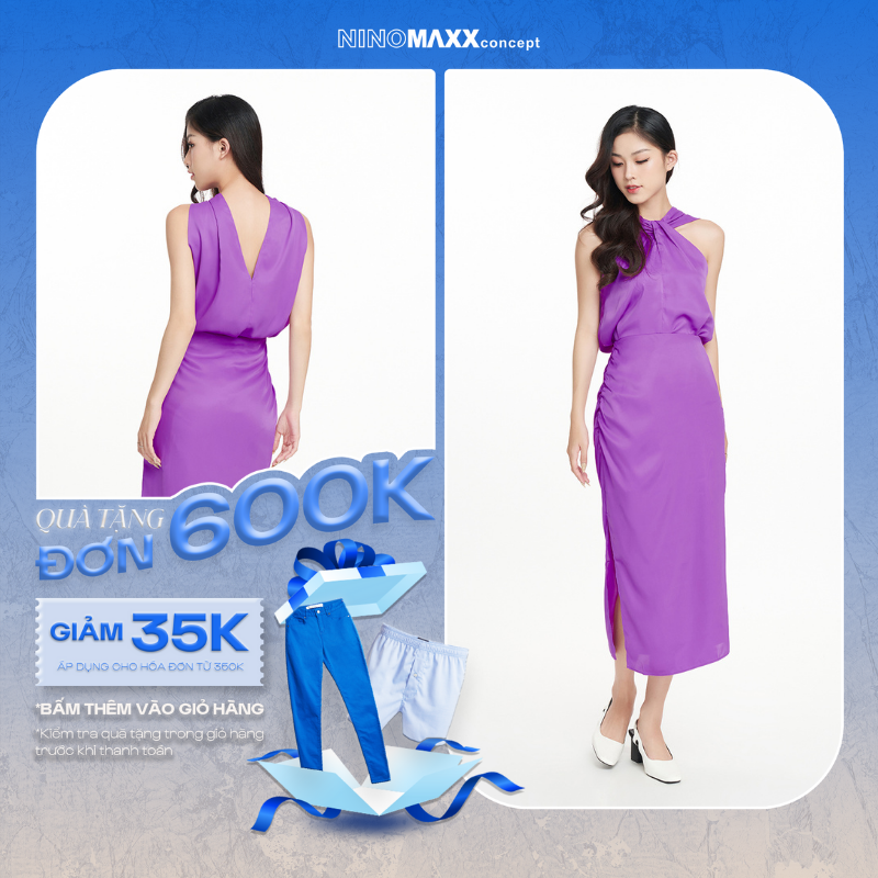 Set Áo Và Váy Nữ Thời Trang Xẻ Tà Chất Liệu Poly N&M Thương Hiệu NINOMAXX 2205021