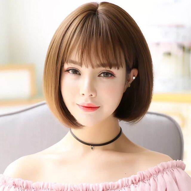 Tóc giả Vic ngắn Mái thưa Hàn Quốc S053 [ TẶNG TRÙM LƯỚI ]