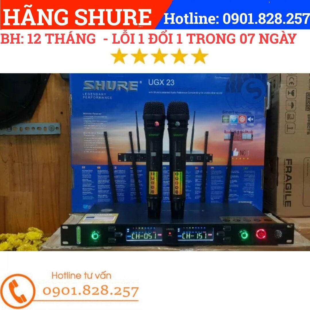 Micro không dây shure UGX23 hàng chuẩn loại 1 cao cấp