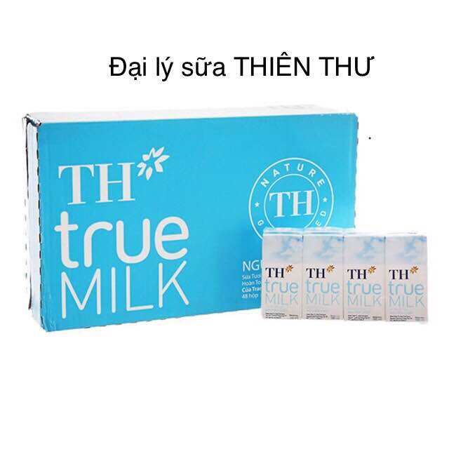 Thùng 48 hộp sữa TH TRUE MILK nguyên chất không đường 180ml CHỈ GIAO HOẢ