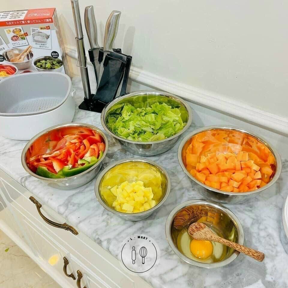 Set 5 chậu inox siêu tiện ích