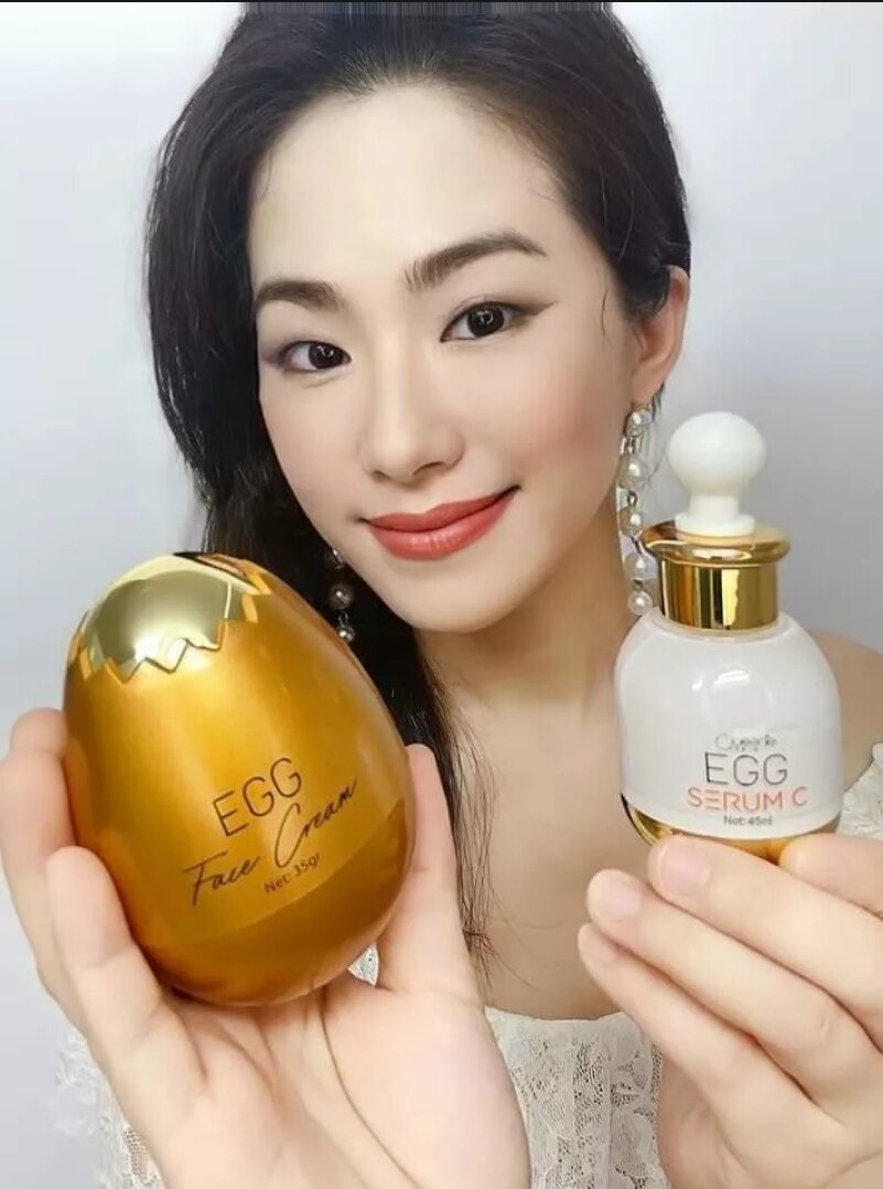 _ bộ đôi kem face trứng vàng và vita c serum giải quyết các vấn đề về da mang lại làn da trắng sáng