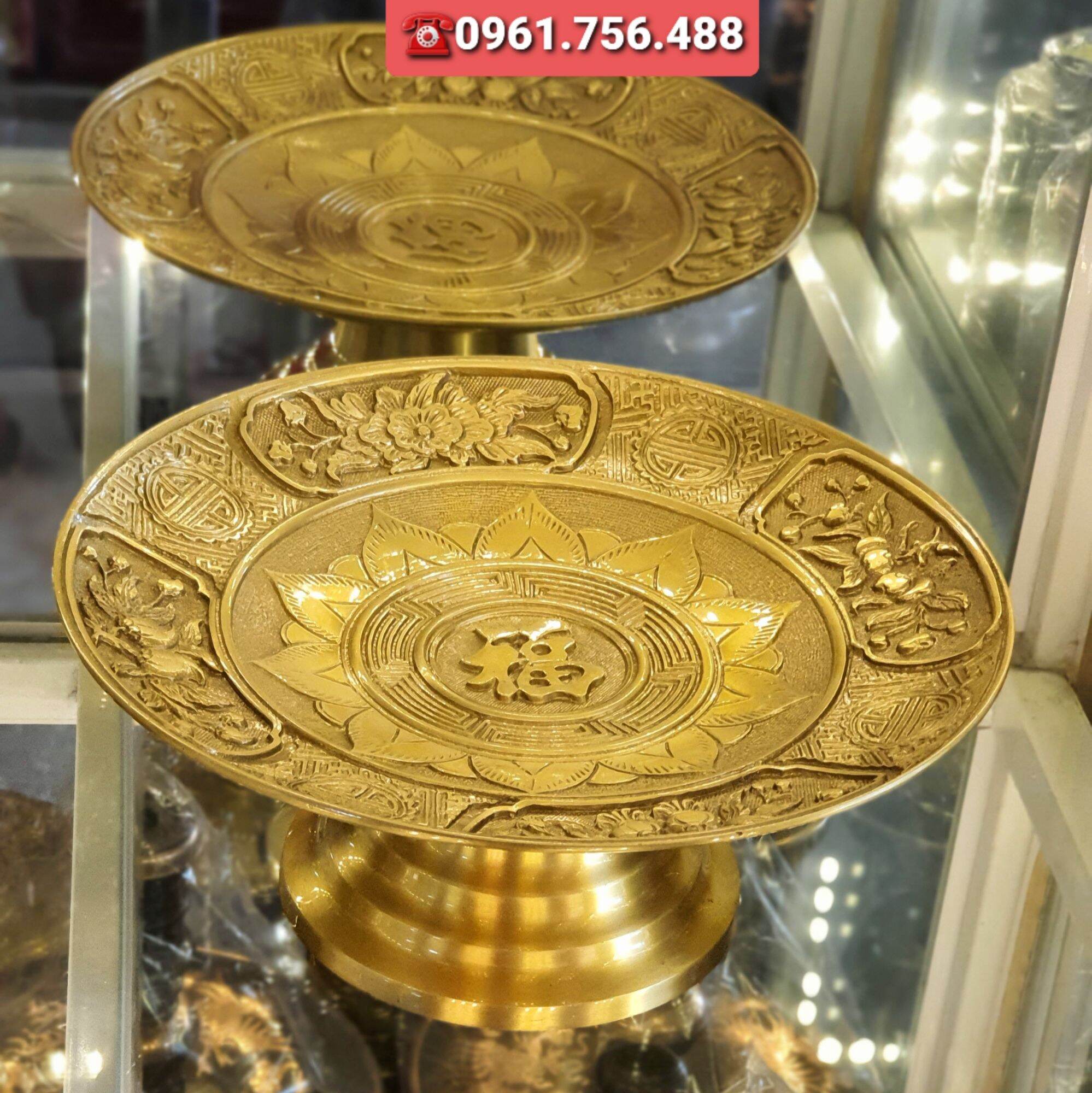 Mâm quả/ mâm đồng nguyên chất 35cm
