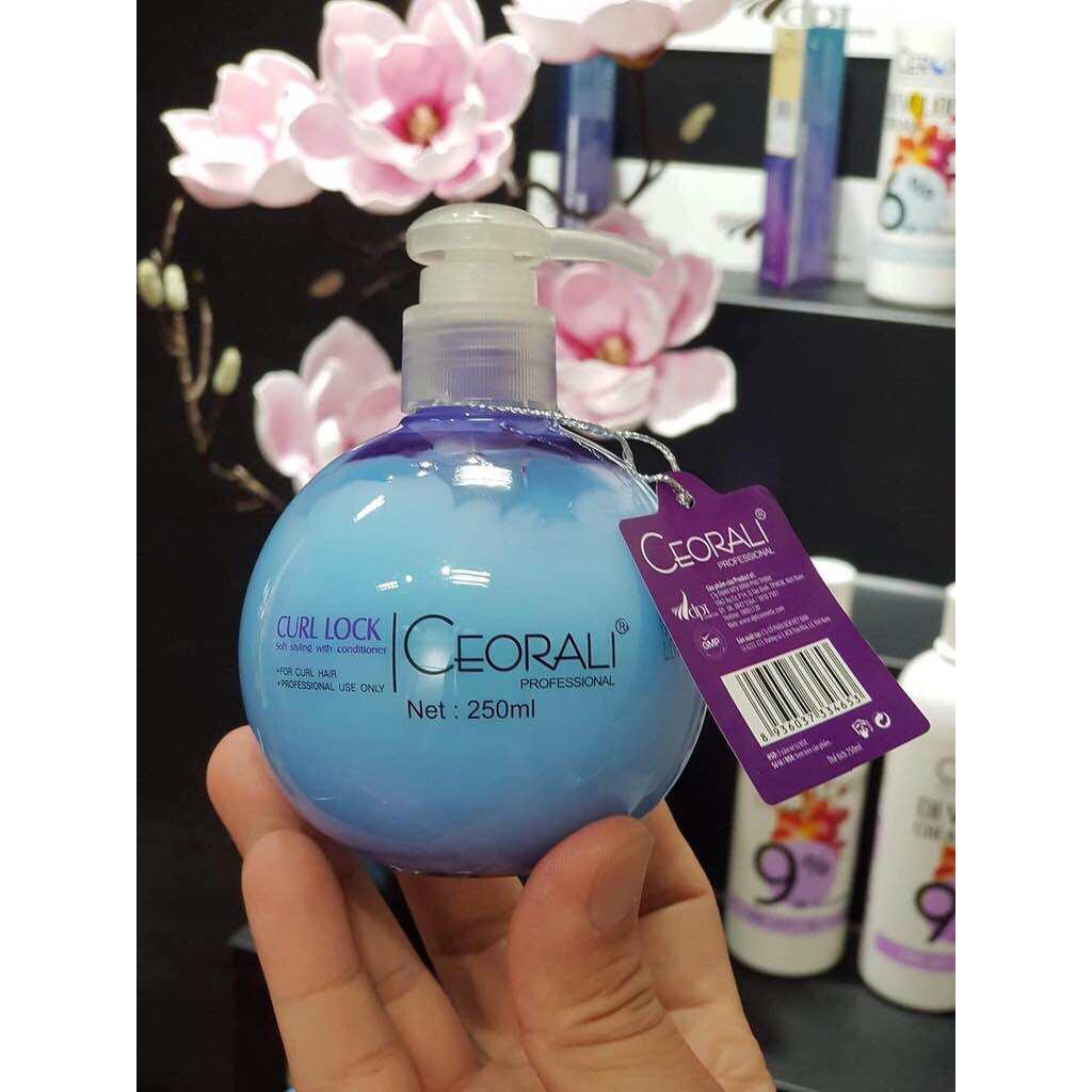 Gel giữ nếp tóc xoăn uốn thẳng sau tạo kiểu dạng kem mềm dành cho nam nữ Ceorali 250ml