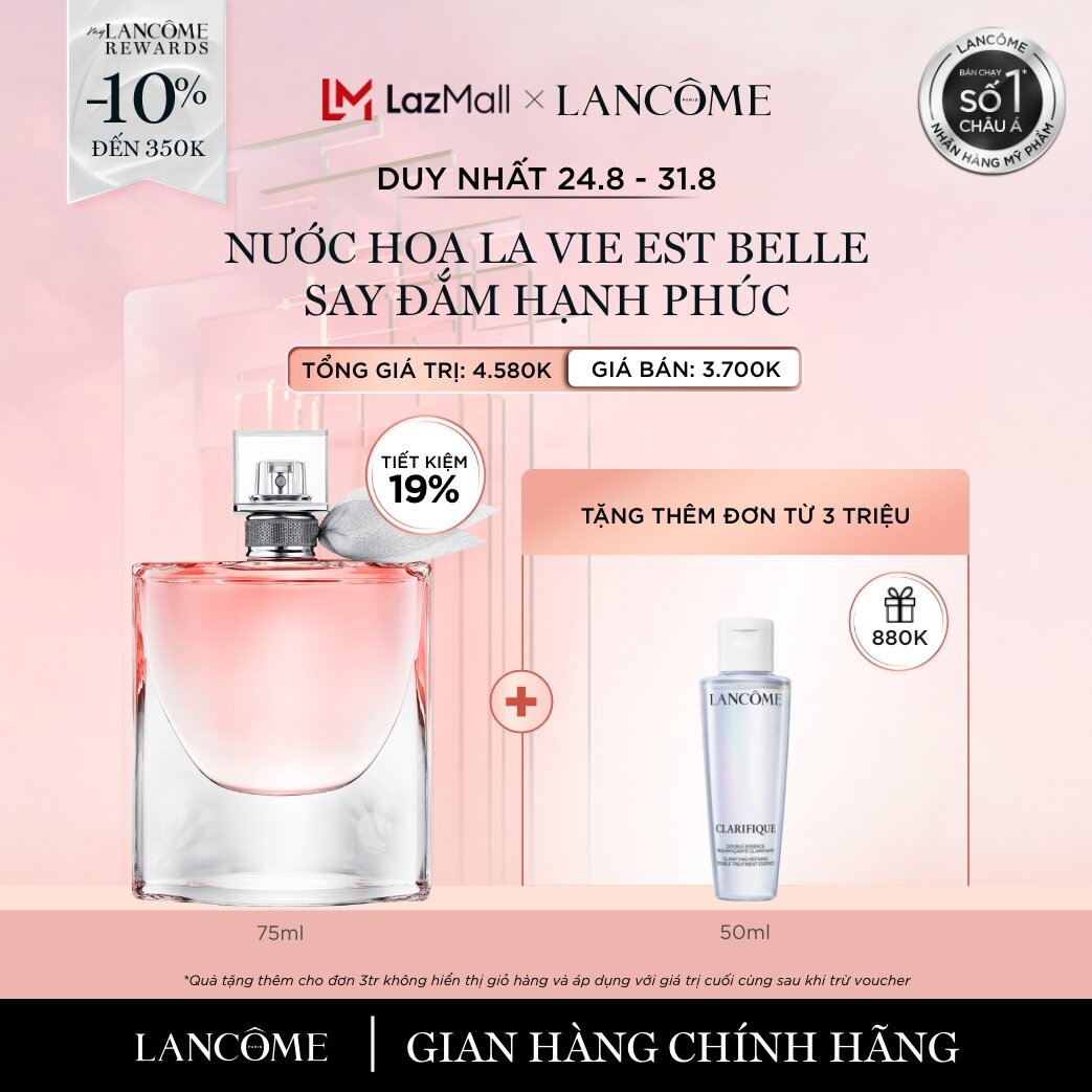 [DUY NHẤT 24-31.8 - Voucher 10%] Nước hoa Lancôme La Vie Est Belle EDP 75ml [Quà kèm sản phẩm không hiển thị]
