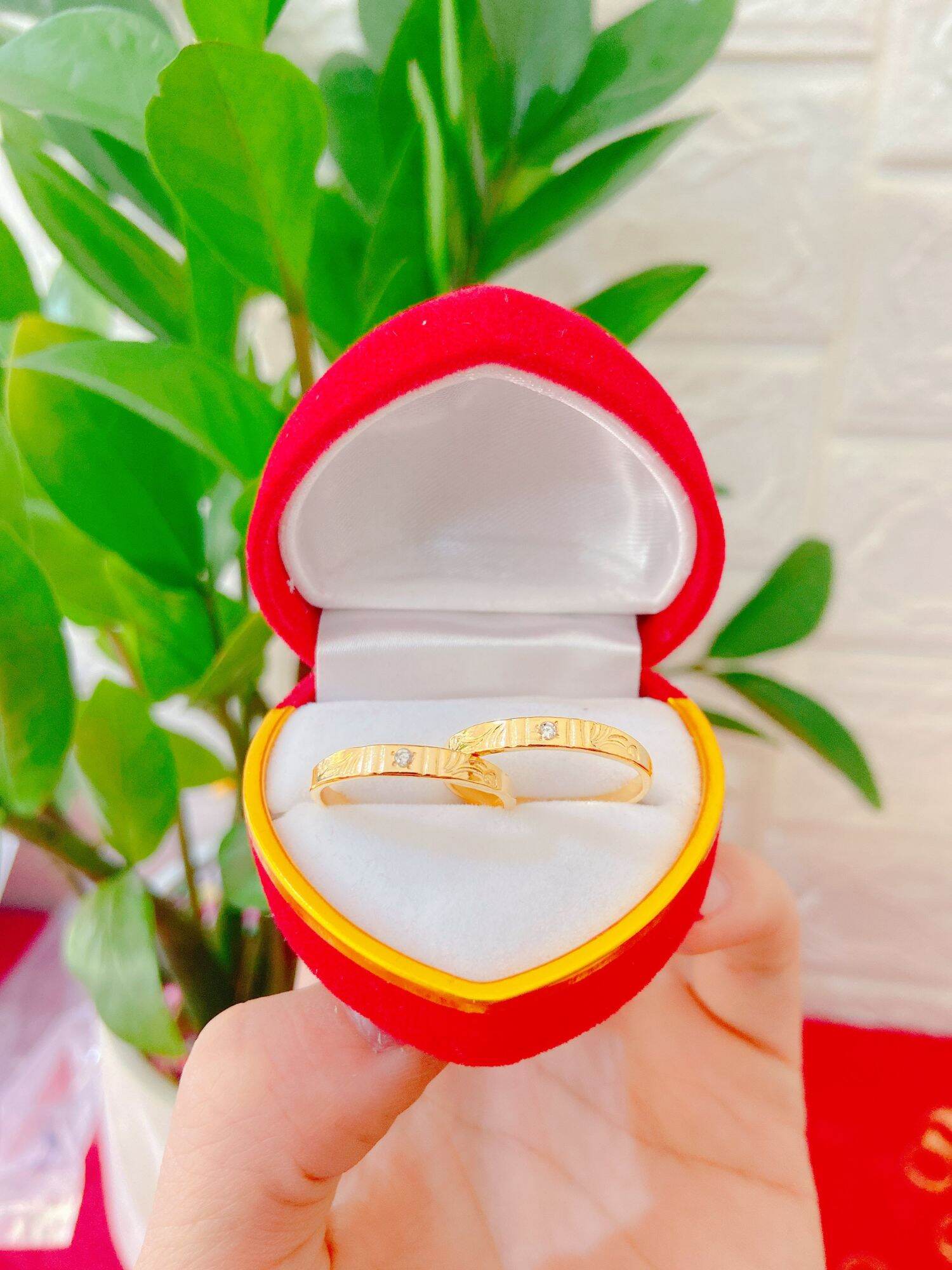 Nhẫn cưới vàng tây  non tuổi ( nhẫn cặp, nhẫn đôi ).