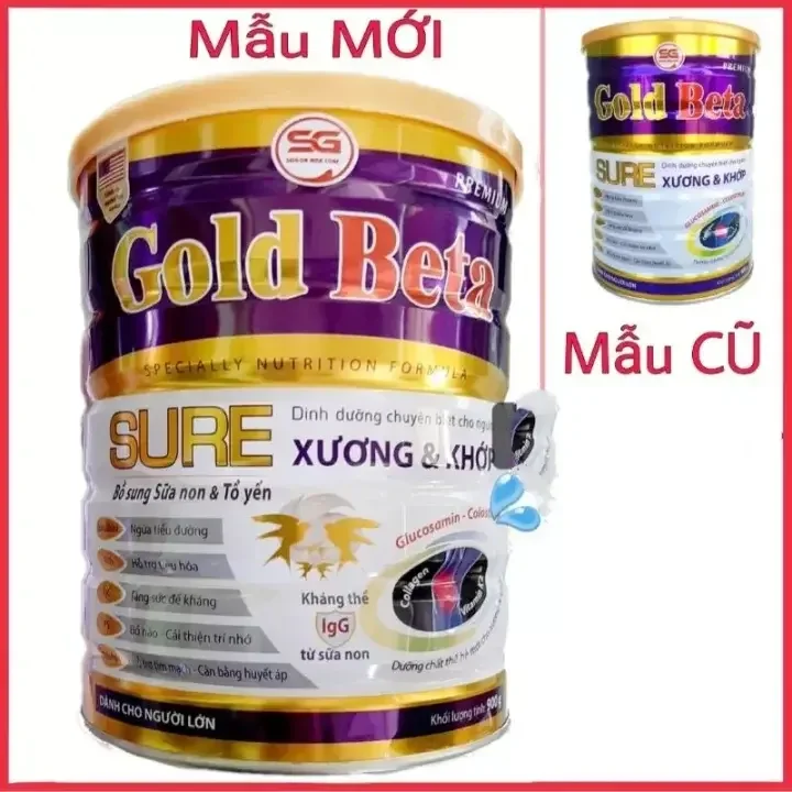 Sữa cho người già ĐẶC BIỆT CHO XƯƠNG KHỚP - Sữa Gold Beta Sure 900g - Sữa cho người già Ngăn ngừa Loãng Xương - Sữa người già - Sữa dành cho người già