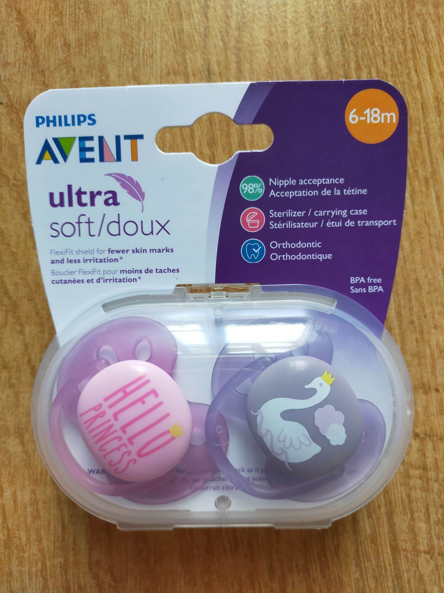 Ti ngậm Philips Avent Ultra soft/doux + Ultra air 6-18m