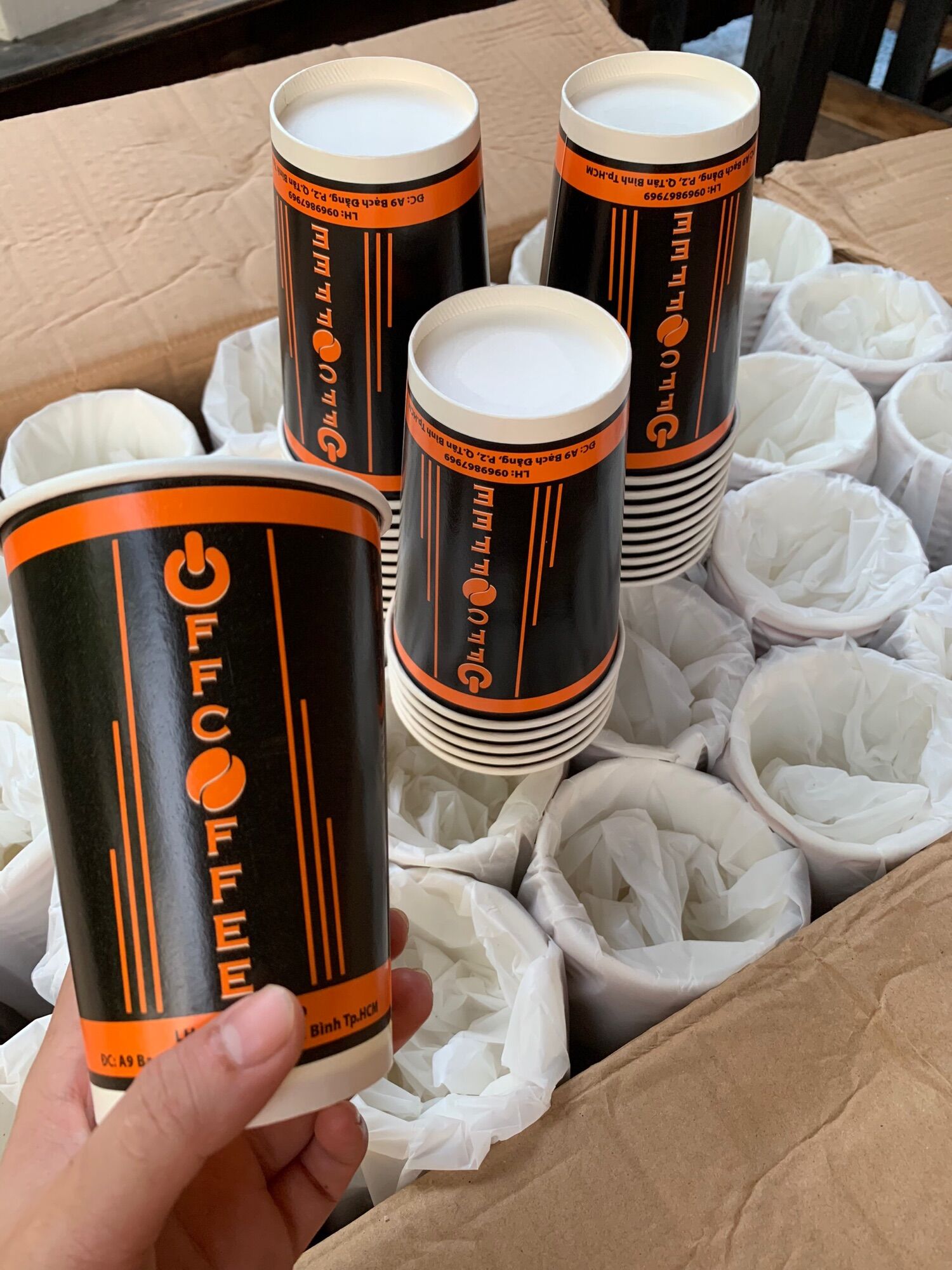 50 ly giấy cà phê mang đi không nắp