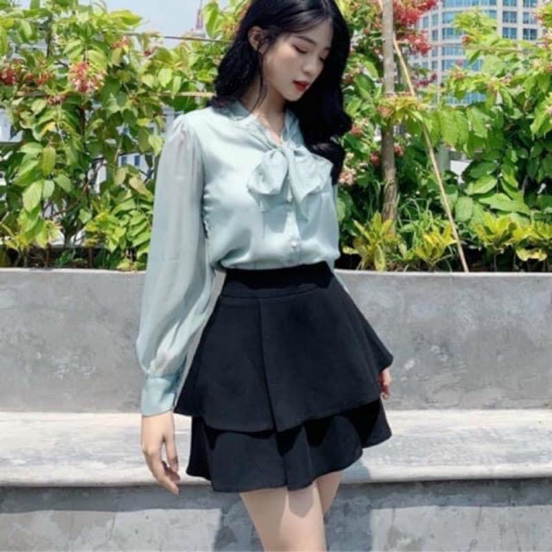 65-90kg bigsize chân váy tầng có quần trong