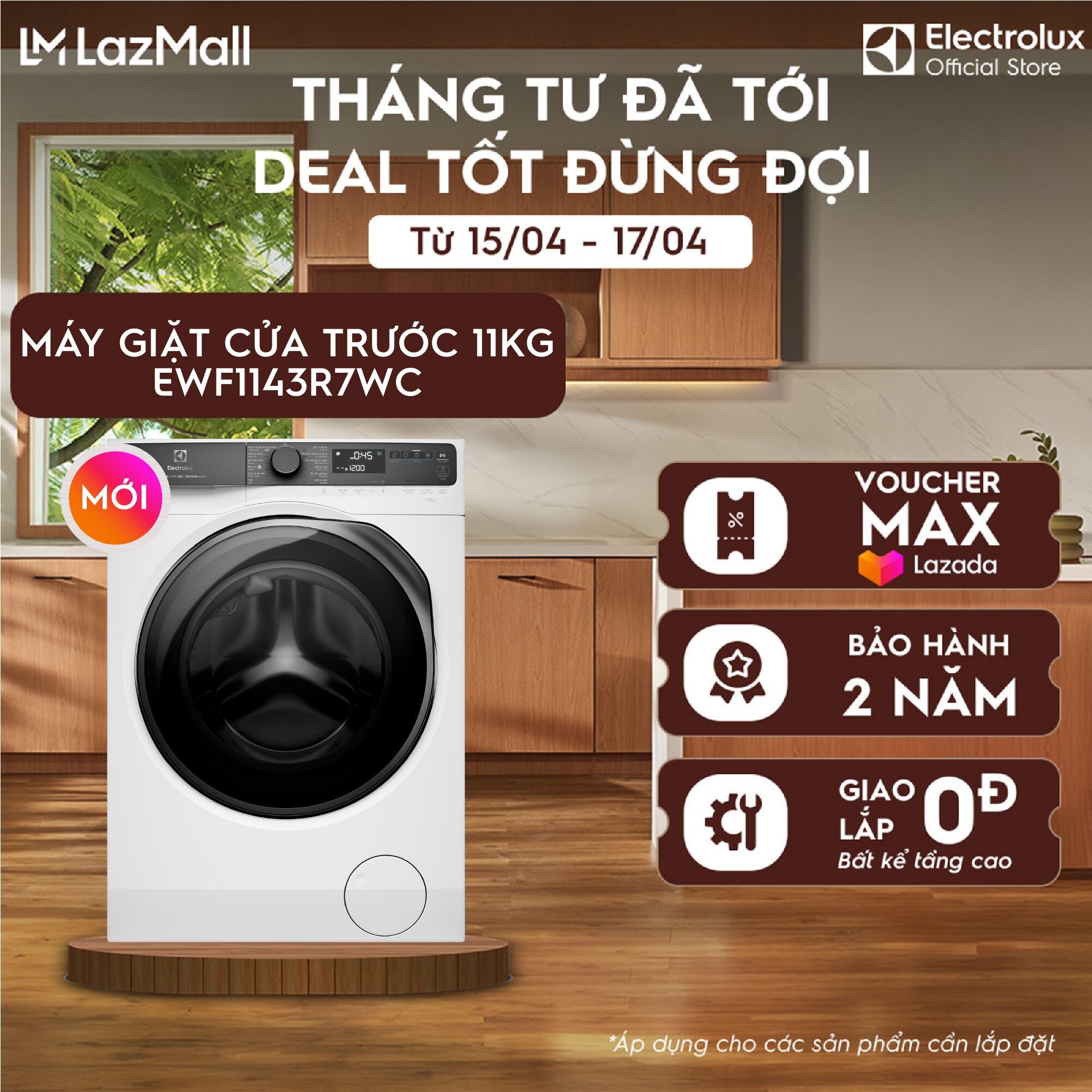 [MỚI] Máy giặt cửa ngang Electrolux 11kg UltimateCare 700 EWF1143R7WC Inverter - Free Giao lắp
