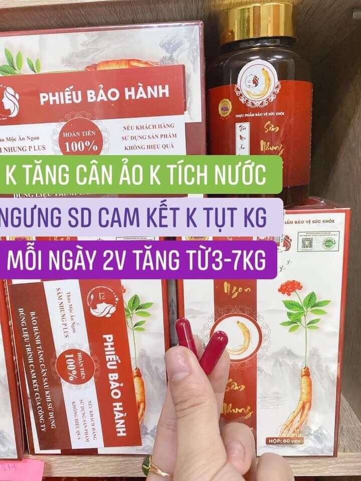 Tăng cân Sâm Plus-Thảo mộc ăn ngon Sâm Nhung Plus-233k(1hộp-60viên)