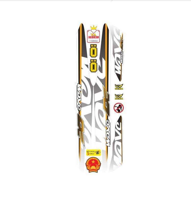 Tem xe WAVE 110 mẫu chữ to tem 3 lớp chống phai màu