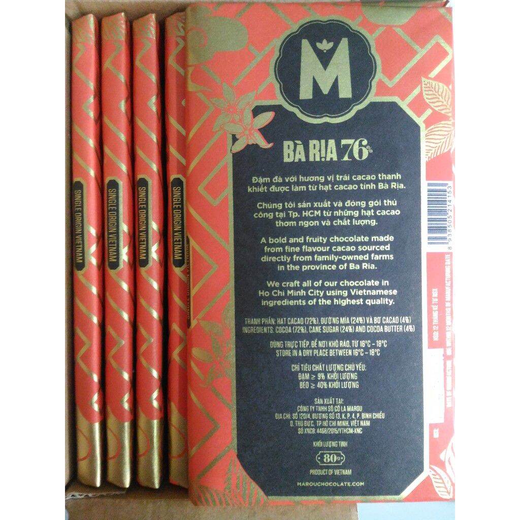 Socola Marou Bà Rịa 76% thanh 80g