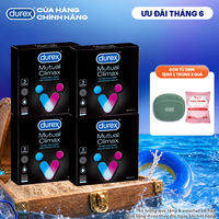 [SẢN PHẨM MỚI] Bộ 4 bao cao su Durex Mutual Climax kéo dài thời gian và gân gai, size 52.5 mm, hộp 3 bao