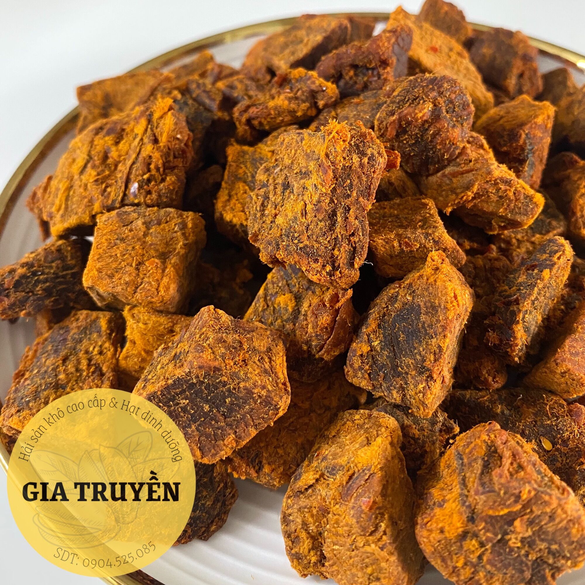 Khô bò cục dạng viên mềm đậm đà gia vị loại một | đóng túi zip 250g,500g | khô bò hồng ngự | 100% thịt bò
