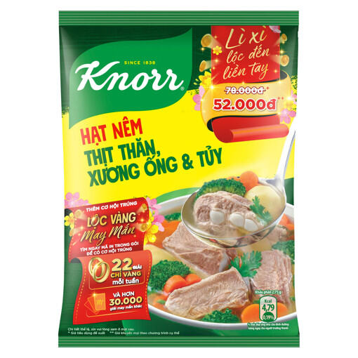 Bột nêm Knorr thịt thăn xương ống 900g bản Tết 2022