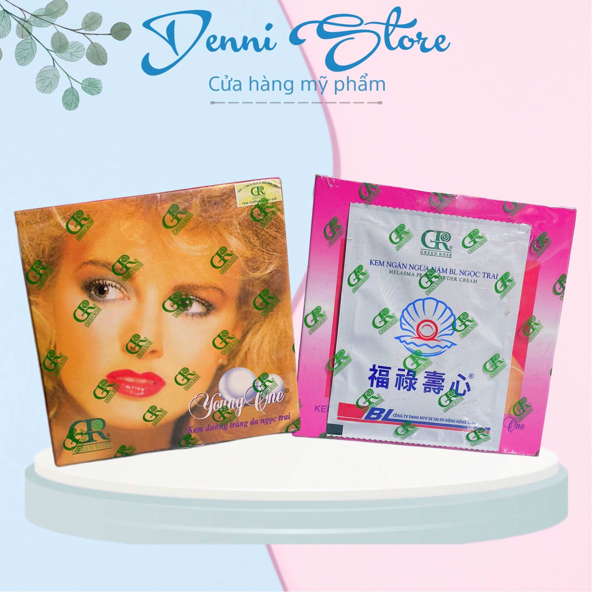 Hộp kem đại xù xanh 100g trắng da - young one greenrose 100g