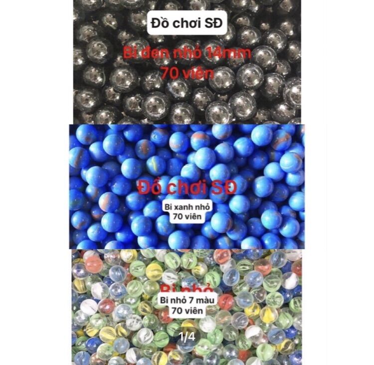 Bi thủy tinh nhỏ 16mm - 2 bao khác màu -140 viên