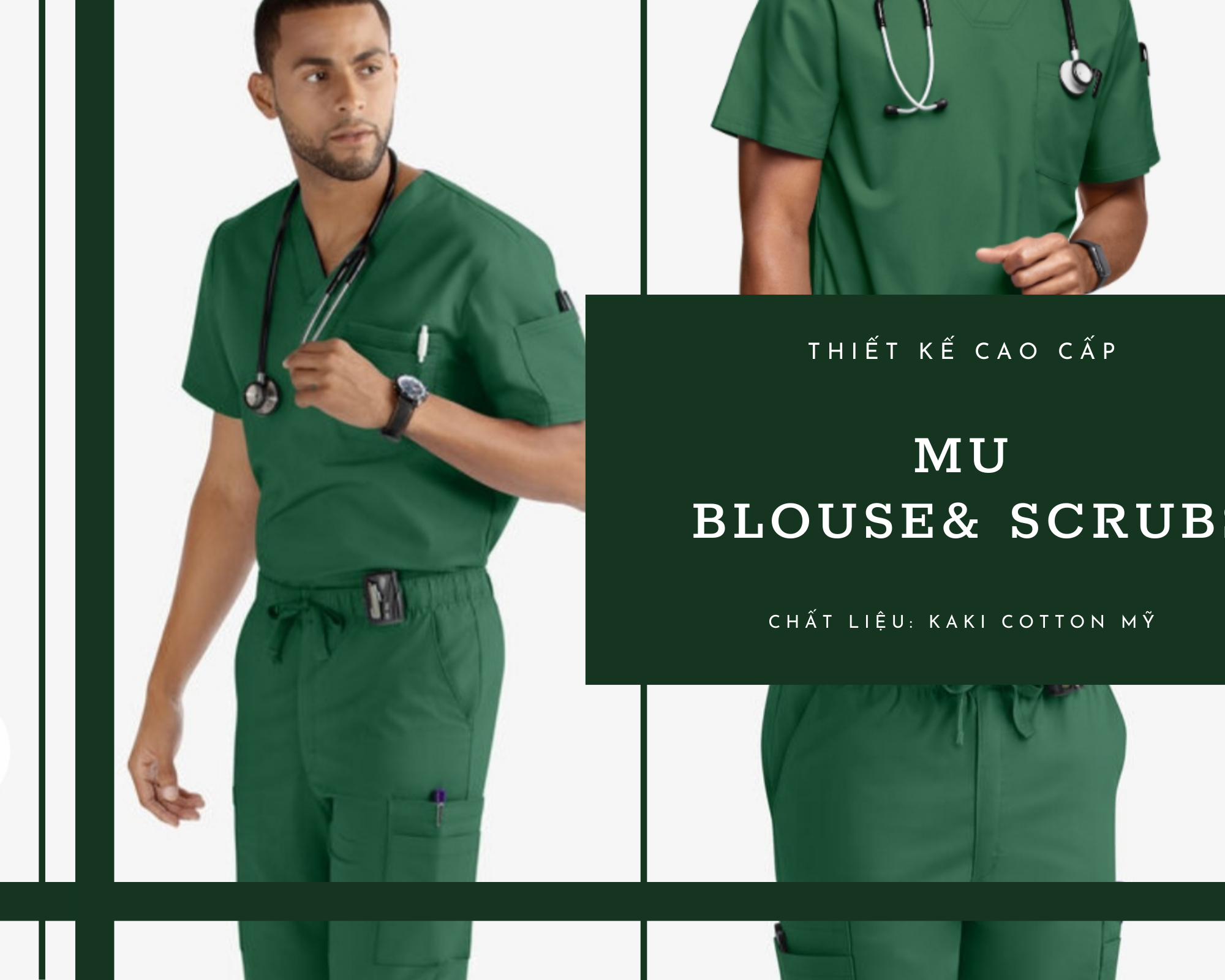 Dành cho bác sĩ, điều dưỡng, kĩ thuật viên chất liệu kaki cotton mỹ