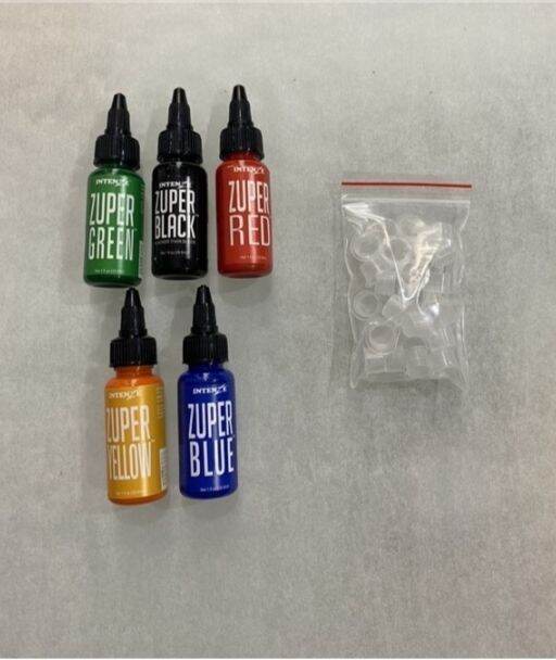 Mực xăm trung cấp mầu 30ml Zuper ( com bo 5 màu)l