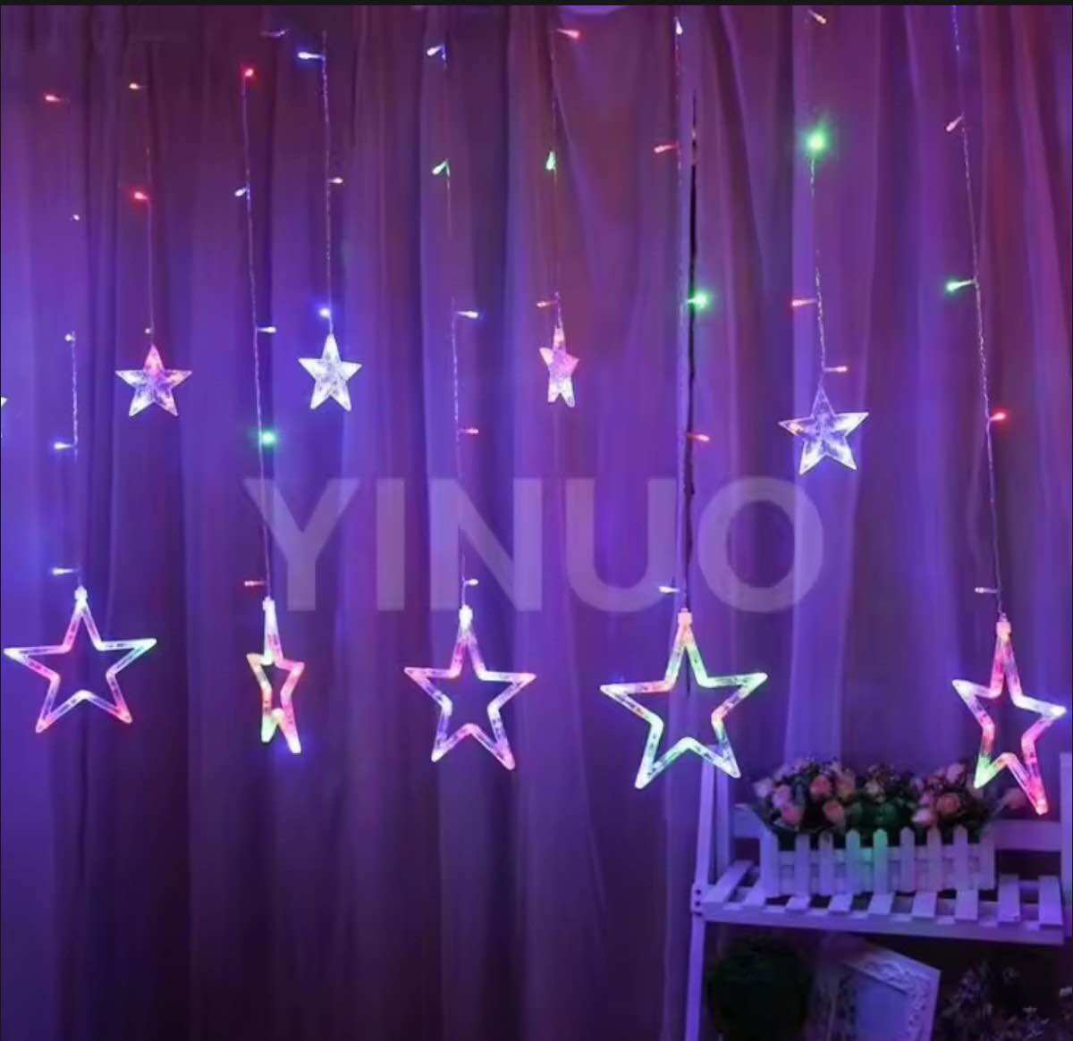 (Sale) Đèn Led Hình Ngôi Sao, Đèn rèm nhấp nháy trang trí hình ngôi sao.