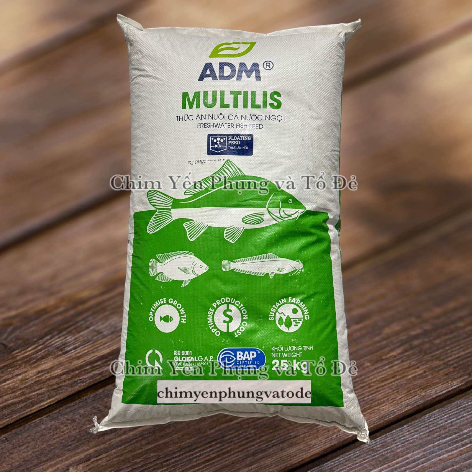 1 bao 25kg Cám Cá ADM® MULTILIS [viên 7mm] THỨC ĂN NUÔI CÁ NƯỚC NGỌT FRESHWATER FISH FEED.