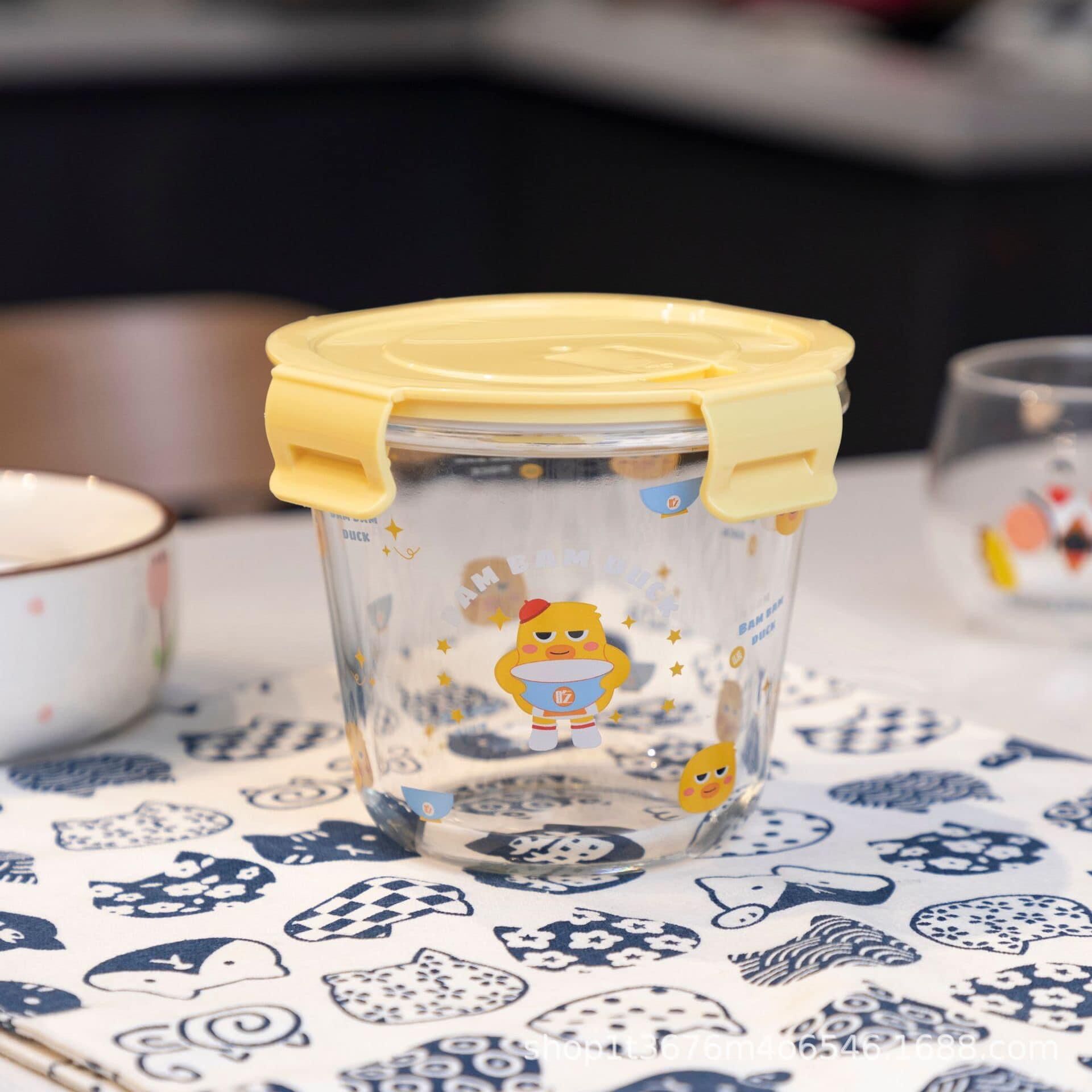 Hủ thủy tinh có nắp con vịt vàng