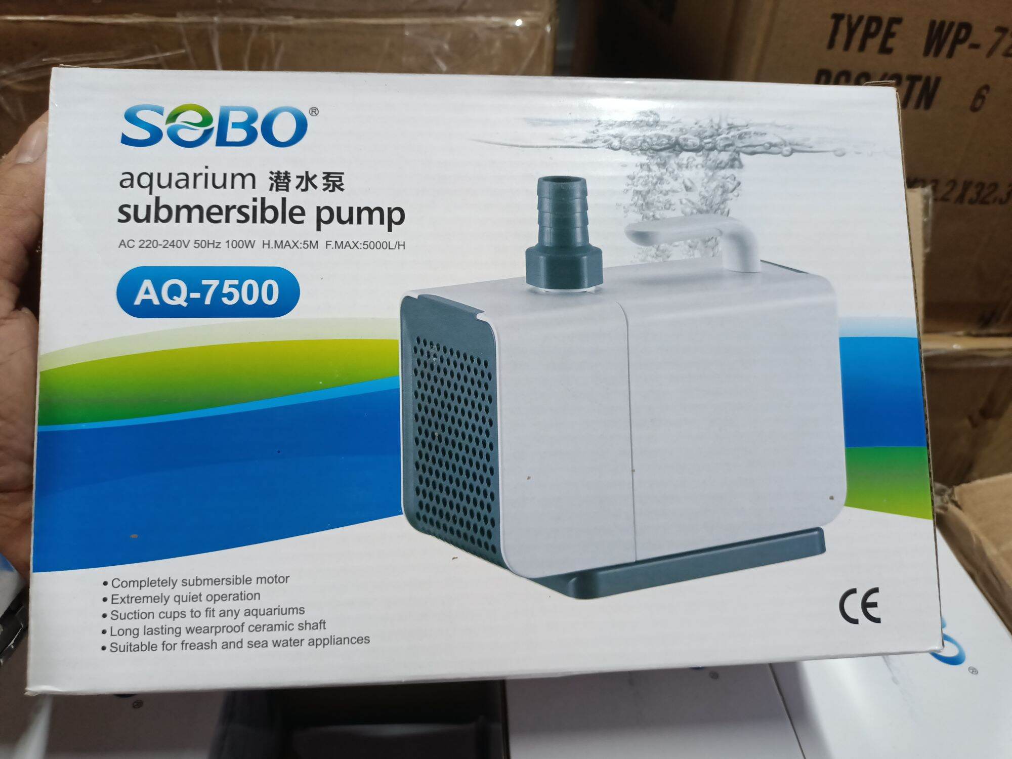 Máy bơm chìm , máy bơm hồ cá sobo aq 7500