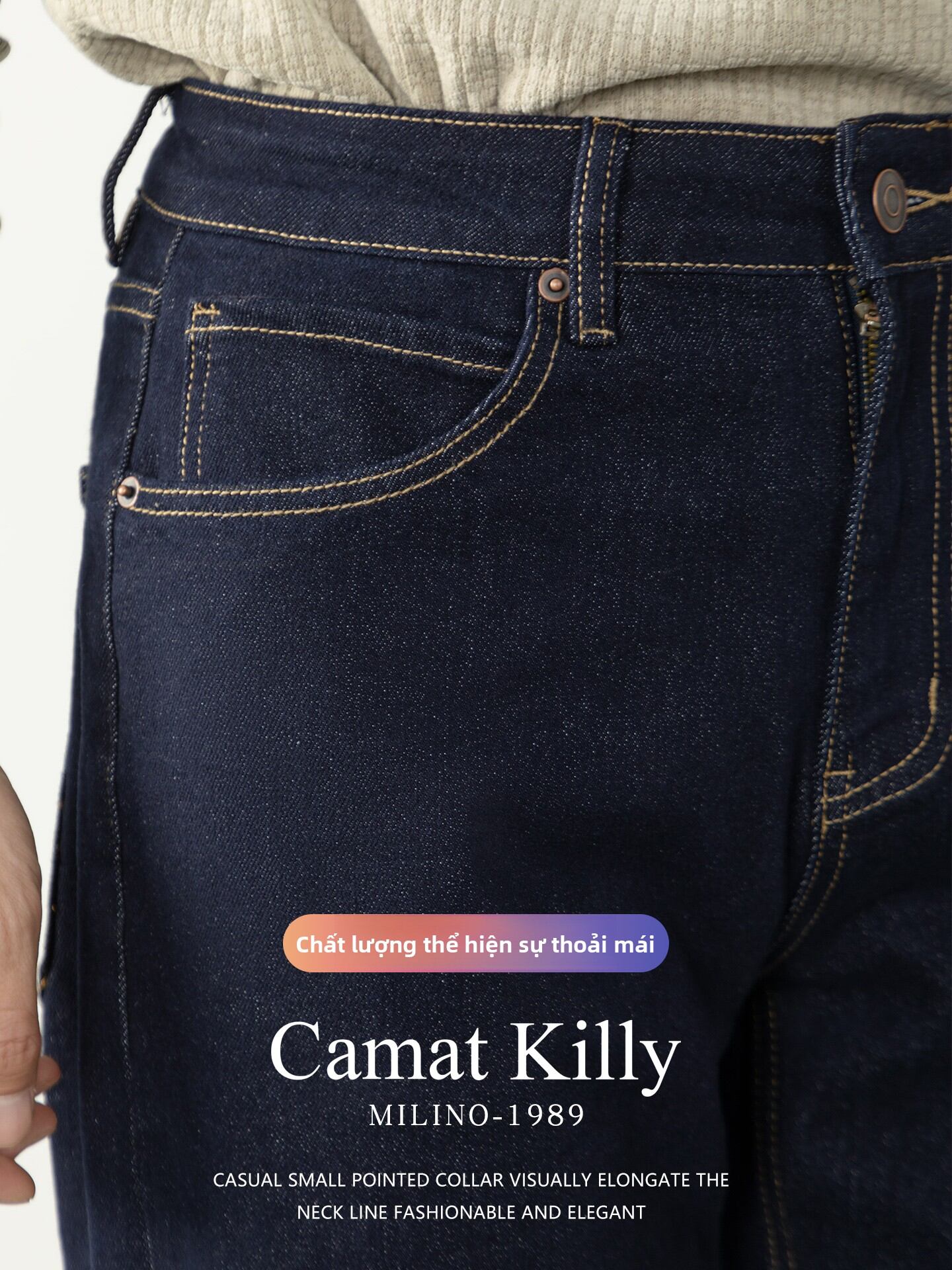 CAMAT KILLY | Elastic Denim Men's Long Pants - Thương hiệu CAMAT KILLY Giá 1,622,000 Đồng*Miễn phí vận chuyển