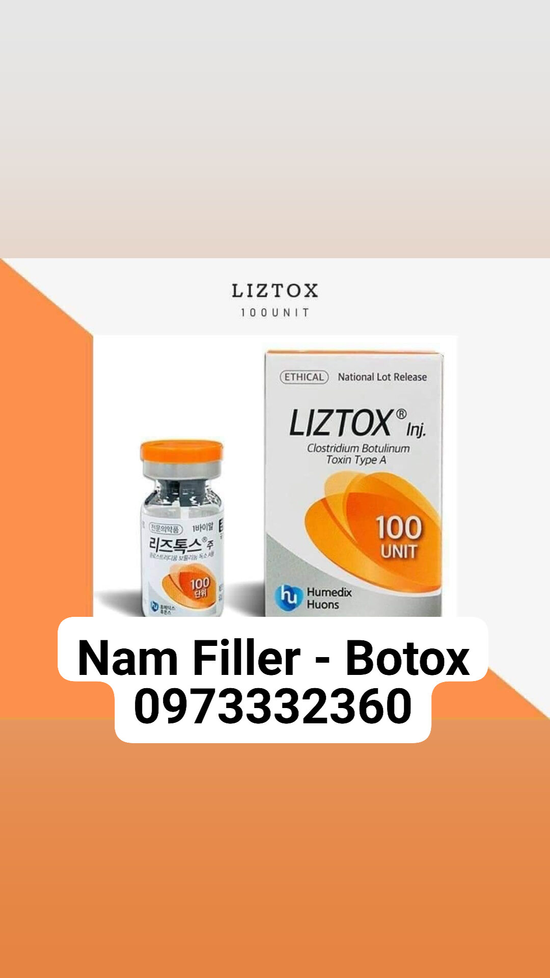 Botox Liztox 100units - Thon Gọn Hàm