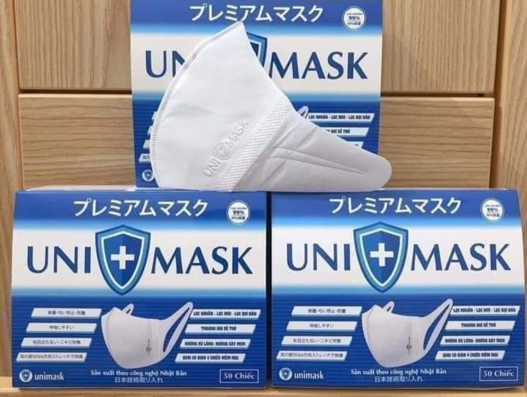 Khẩu Trang 3d Uni mask chính hãng hộp 50 cái