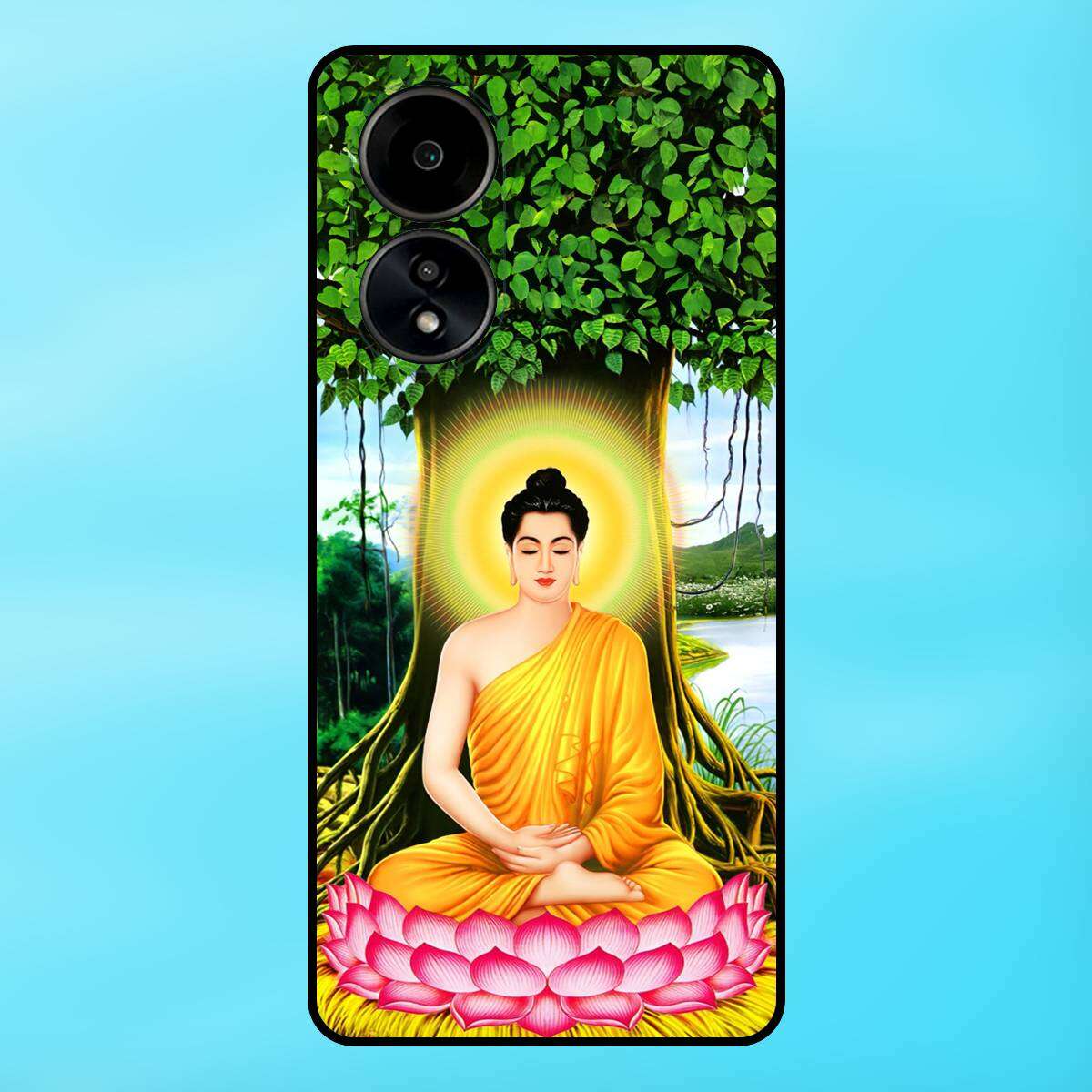 Ốp lưng điện thoại Oppo A58 viền đen Phật Giáo Đức Phật Thích Ca Mâu Ni