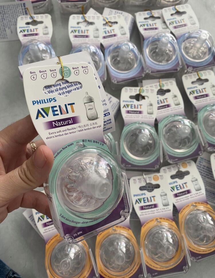 Núm ty Philips Avent mẫu mới size 1 2 3 4 Y cut